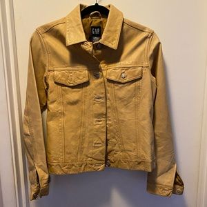 The Gap, vintage mustard leather jacket, size S